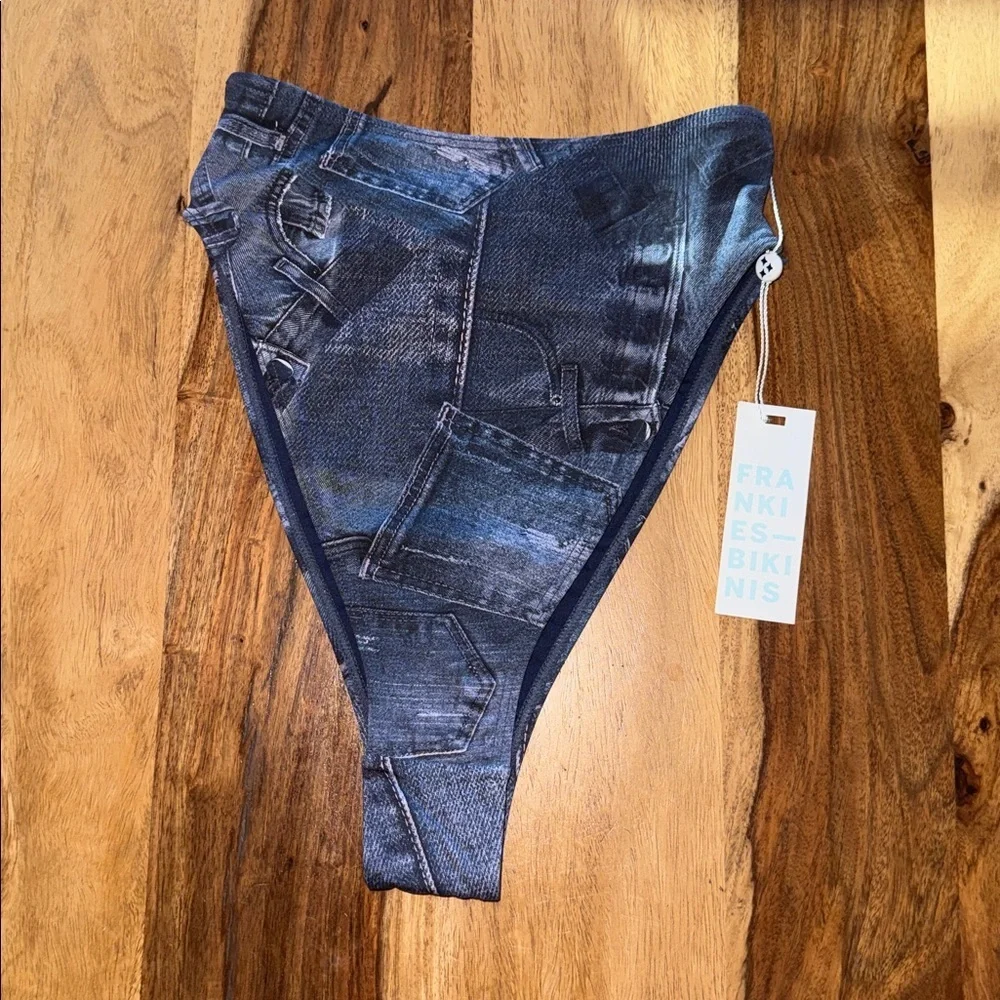 NWT Frankie’s Bikinis Anne Full Coverage Bikini In Blue Jean